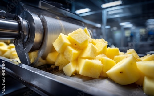 Industrial Slicing of Sugar Beets in Food Processing Facility