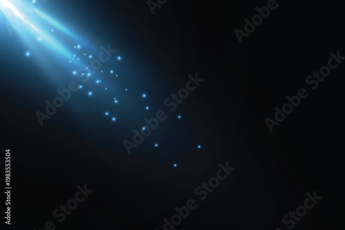 Light effect blue glowing light. Solar flare. Glow effect. Starburst with shimmering sparkles.	
