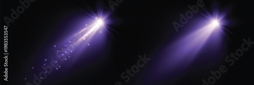 Spotlight shines in dark environment. Spotlight effect vector PNG.	
