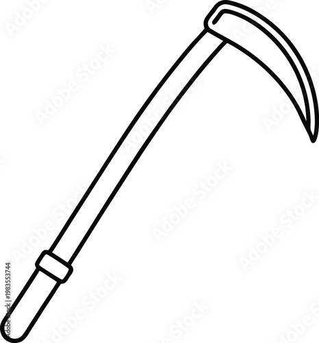 Crowbar lifting object line art illustration.