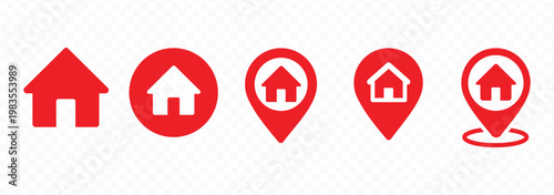 location icon set map pointer pin sign symbol red black outline destination icon place address navigation locator sign vector illustration