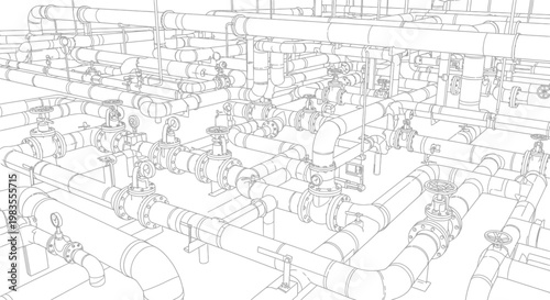 Industrial Factory Machinery Equipment Interior.