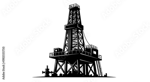 Industrial Oil Rig Structure Platform.