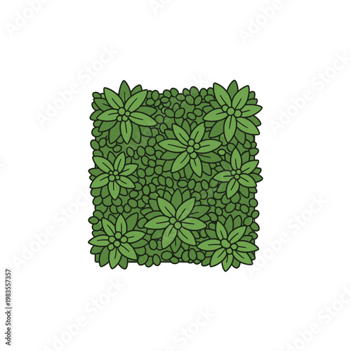Vertical Garden Green Wall Panel Vector Illustration