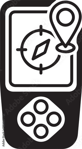 handheld GPS with waypoint marker