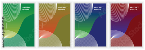 Abstract Gradient Curve Background Collection with Transparent Glass Shapes and Soft Color Blend, Modern Minimal Cover Set for Poster, Brochure, Presentation and Digital Design