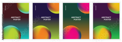 Abstract Gradient Shape Background Collection with Soft Organic Forms and Modern Color Blend, Minimal Creative Cover Set for Poster, Brochure, Presentation and Digital Design