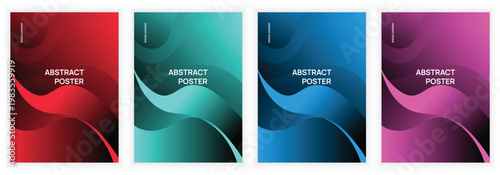 Abstract Gradient Wave Background Collection with Fluid Lines and Modern Color Blend, Minimal Futuristic Cover Set for Poster, Brochure, Presentation and Digital Design