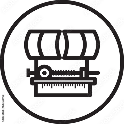 Precision Optical Instrument Heliometer with Sliding Micrometer Vector Icon for Scientific Measurement, Engineering Design, Astronomical Observation, Surveying Applications, Educational