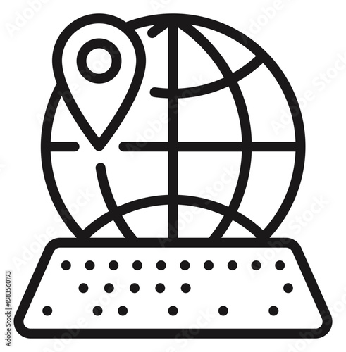 Obraz na płótnie Global Communication and Geolocation Vector Icon Illustration Featuring a Globe