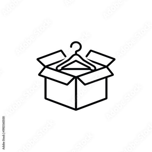 Community volunteering clothing donation box icon community and volunteering clothes charity outline vector illustration