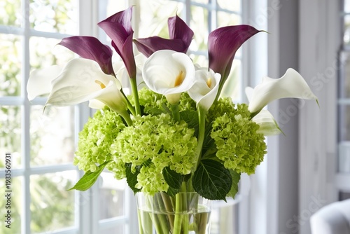 Bright Flowers in a Vase Arranged Indoors Near Windows During Daylight