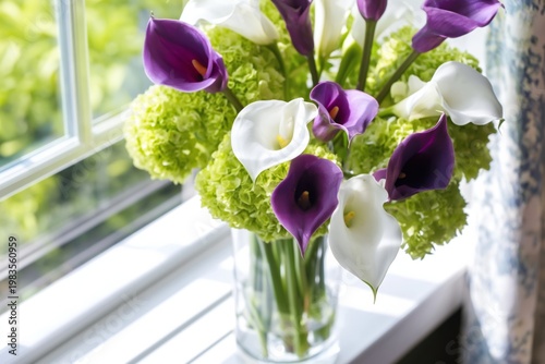 Bright Flowers in a Vase Arranged Indoors Near Windows During Daylight