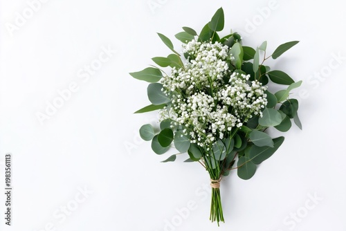 Flowers and Leaves Arranged on a Simple Background for Decoration or Design P...