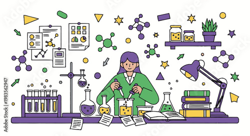 Scientist working in laboratory setting.