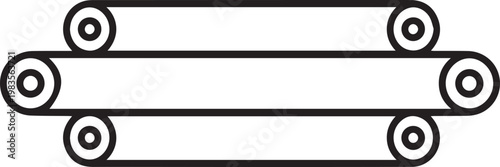 Premium Food-Grade Conveyor Belt Rollers Vector Icon for Industrial Food Processing, Manufacturing Safety, Hygiene Compliance, Packaging Automation, Machinery Design, Food Safety Protocols