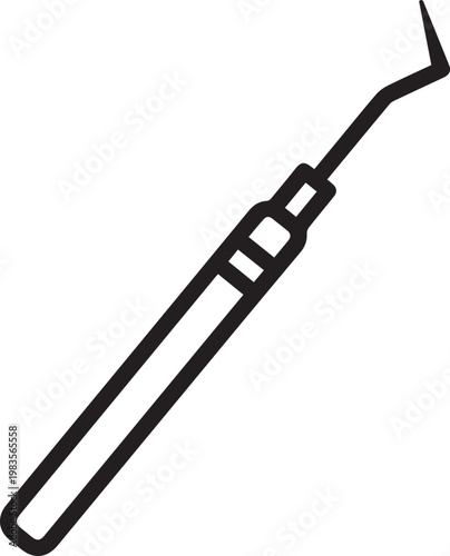 Premium High-Resolution Dental Probe Icon with Pointed Tip for Medical Professionals, Dental Clinics, Oral Health Education, Patient Consultations, Dental Software UI, Medical Training