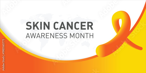 Skin cancer awareness month observed each year in May,Exposure to ultraviolet (UV) rays causes most cases of melanoma. Melanoma and skin cancer awareness month template vector illustrator	