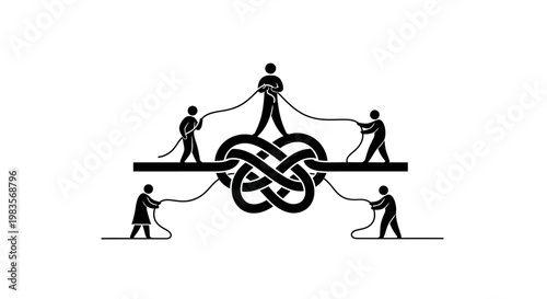 Teamwork and cooperation concept illustration.