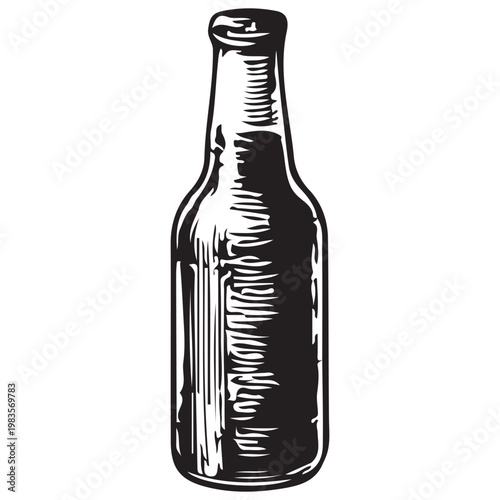Glass Beverage Bottle Icon for Drink Packaging Beverage Industry Branding and Retail Product Design