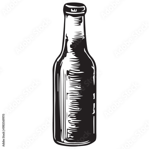 Glass Beverage Bottle Icon for Drink Packaging Branding Beverage Industry and Retail Product Design
