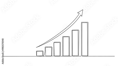 A line graph showing business growth.