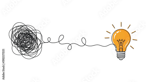 A lightbulb moment with tangled thoughts.