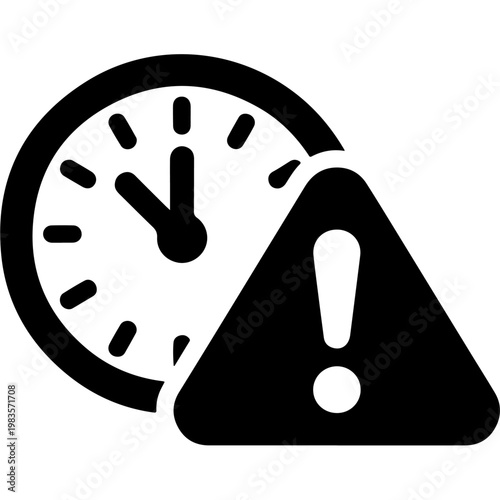 Alarm clock icon with an exclamation mark indicating urgency or warning
