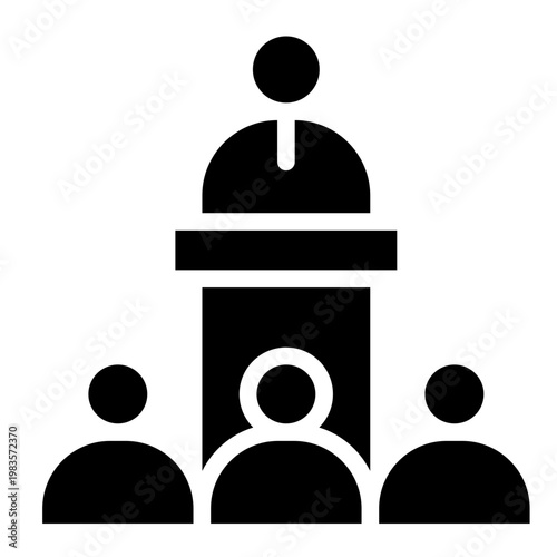 Conference icon glyph style vector graphic illustration. Suitable for website design, app, template.