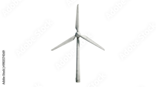 Modern wind turbine for generating renewable and sustainable energy. Isolated on transparent background, png
