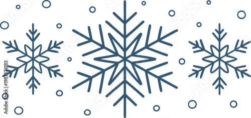 Minimalist white snowflakes on light blue background