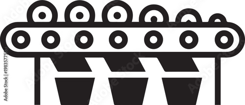 Professional Automatic Food Grader with Sorting Chute Vector Icon for Industrial Quality Control, Food Processing Automation, Manufacturing Efficiency, Packaging Systems, Agricultural