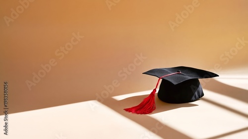 Graduate Walks Under Beams of Light Towards Future After Graduation Ceremony ...