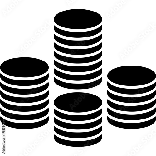 Stacked black and white striped cylindrical objects resembling cookies or tokens