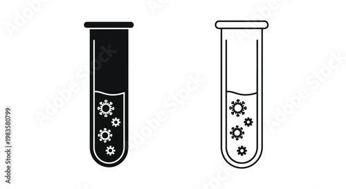 Two test tubes one filled and one partially filled with contents