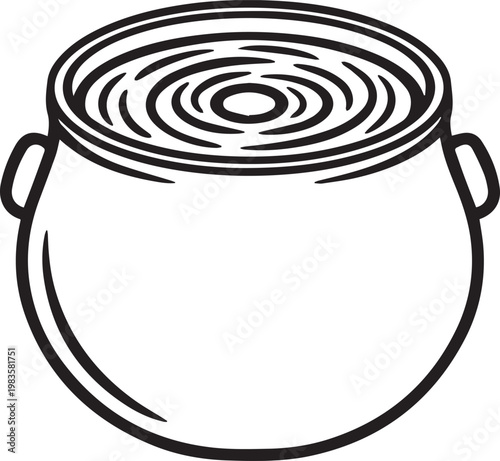 Professional Dyeing Vat with Swirling Liquid Vector Icon for Textile Manufacturing, Fashion Design, Chemical Processing, Industrial Chemistry, Apparel Production, Fabric Dyeing Workflow