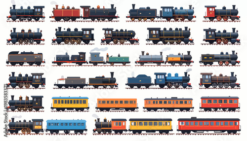 Collection of vintage model trains.