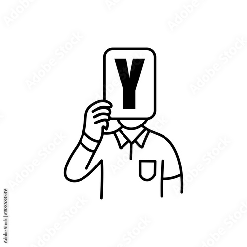 Person holding up a yellow card, representing a warning or penalty in a game or sport