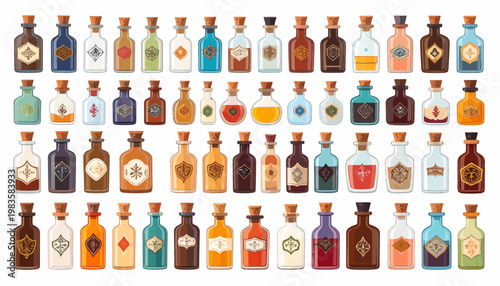 Collection of various liquor bottles.