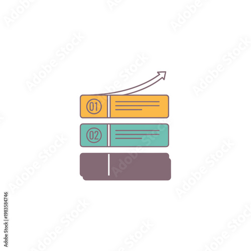 Business Infographic Template with Numbered Steps and Growth Arrow