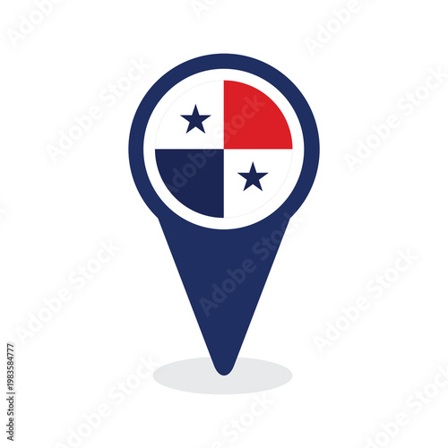 Free Download Map Pointer with panama flag - GFXLoad