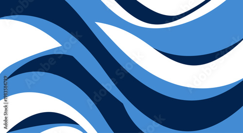Blue and white wave pattern seamless background