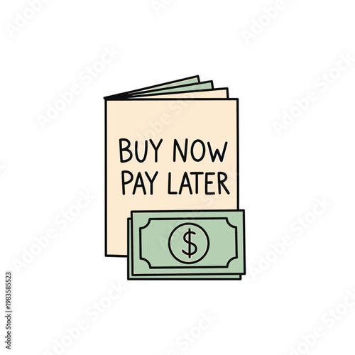 Buy Now Pay Later Deferred Payment Concept with Cash