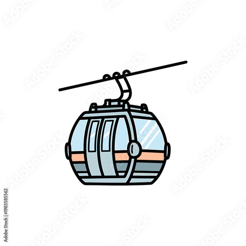 Cable car gondola lift vector illustration on white background
