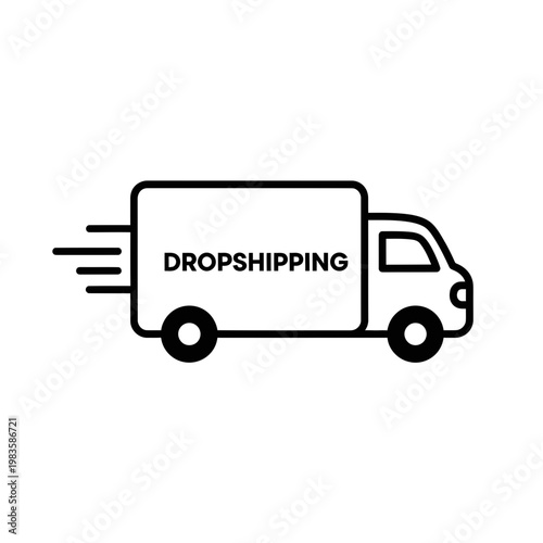 Dropshipping Delivery Truck Icon for E-commerce Logistics