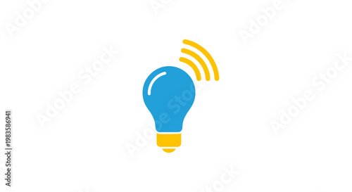 A blue light bulb with yellow signal.