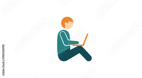 Man sitting with a laptop computer.