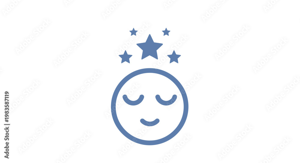Fototapeta premium A smiling face with stars above.