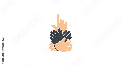 Hands making a gesture of silence.