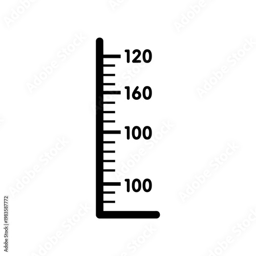 Height Measurement Scale Icon with Numeric Growth Markers